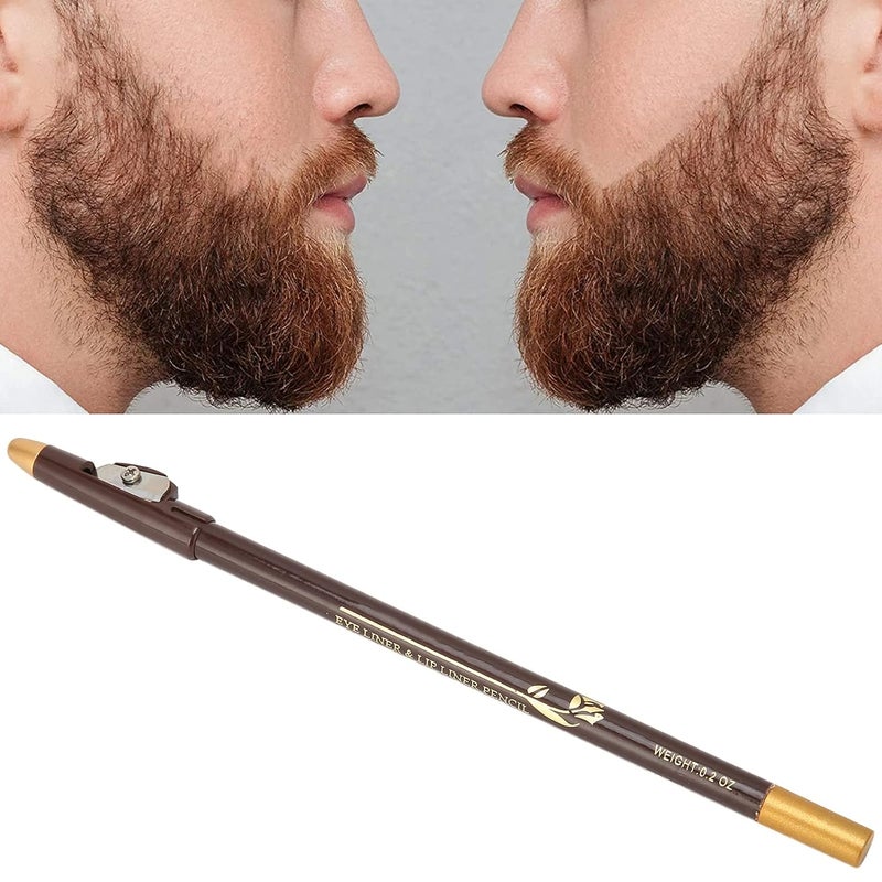 woobles Beard Pencil, Professional Beard Pencil Filler, Household Beard Pencil Liner Shaping Styling Tool, Grooming Kit Tracing Tool(Dark brown) - Image 4